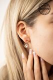 Swarovski Taşlı Çift Halka Model Rose Kaplama Gümüş Crystal Küpe