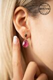 Swarovski Taşlı Damla Model Rose Kaplama Gümüş Crystal Küpe