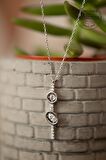 Swarovski Taşlı Oval ve Halka Model Gümüş Zirconia Kolye