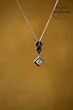 Swarovski Taşlı Şimşek Model Gümüş Zirconia Kolye