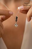 Swarovski Taşlı Şimşek Model Gümüş Zirconia Kolye