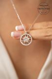 Swarovski Taşlı Damla Çarkı Model Gümüş Zirconia Kolye
