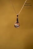Swarovski Taşlı Oval Model Rose Kaplama Gümüş Zirconia Kolye
