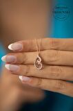 Swarovski Taşlı Küp Model Rose Kaplama Gümüş Zirconia Kolye