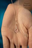 Swarovski Taşlı Çift Kese Model Rose Kaplama Gümüş Zirconia Kolye