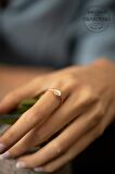 Swarovski Taşlı Göz Model Rose Kaplama Gümüş Zirconia Yüzük