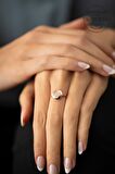 Swarovski Taşlı Daire ve Kare Model Rose Kaplama Gümüş  Zirconia Yüzük