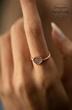 Swarovski Taşlı Kalp Model Rose Kaplama Gümüş Zirconia Yüzük