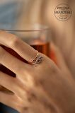 Swarovski Taşlı Göz Model Rose Kaplama Gümüş Zirconia Yüzük