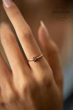 Swarovski Taşlı Kar Tanesi Model Rose Kaplama Gümüş Zirconia Yüzük