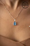 Swarovski Taşlı Damla Model Gümüş Crystal Kolye