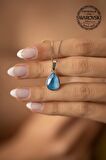 Swarovski Taşlı Damla Model Gümüş Crystal Kolye