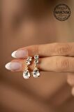 Swarovski Taşlı Damla Model Rose Kaplama Gümüş Zirconia Küpe