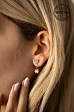 Swarovski Taşlı İki Taş Model Gümüş Crystal Küpe