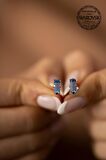 Swarovski Taşlı Çubuk Model Gümüş Crystal Küpe