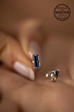 Swarovski Taşlı Çubuk Model Gümüş Crystal Küpe