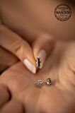 Swarovski Taşlı Çubuk Model Gümüş Crystal Küpe