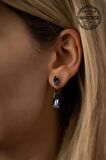 Swarovski Taşlı Mekik ve Damla Model Rose Kaplama Gümüş Crystal Küpe