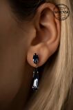 Swarovski Taşlı Mekik ve Damla Model Rose Kaplama Gümüş Crystal Küpe