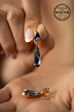 Swarovski Taşlı Mekik ve Damla Model Rose Kaplama Gümüş Crystal Küpe