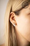 Swarovski Taşlı Tektaş ve Dikdörtgen Model Gümüş Crystal Küpe