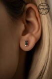 Swarovski Taşlı Çubuk Model Rose Kaplama Gümüş Crystal Küpe
