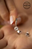 Swarovski Taşlı İki Taş ve Çubuk Model Gümüş Crystal Küpe