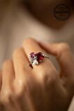 Swarovski Taşlı Yaprak Model Gümüş Crystal Yüzük