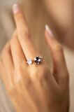 Swarovski Taşlı İki Taş Model Gümüş Crystal Yüzük