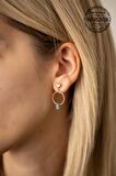 Swarovski Taşlı Halka ve Çubuk Model Rose Kaplama Gümüş Crystal Küpe