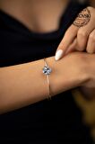 Swarovski Taşlı Yonca Model Gümüş Crystal Bilezik