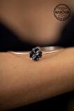Swarovski Taşlı Yonca Model Gümüş Crystal Bilezik