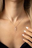 Swarovski Taşlı Üç Taş Model Gümüş Crystal Kolye