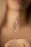 Swarovski Taşlı Üç Taş Model Gümüş Crystal Kolye