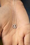 Swarovski Taşlı Kalp ve Damla Model Gümüş Zirconia Kolye