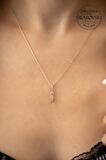 Swarovski Taşlı Çubuk Model Rose Kaplama Gümüş Zirconia Kolye