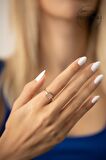 Swarovski Taşlı Kare Model Rose Kaplama Gümüş Zirconia Yüzük