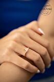 Swarovski Taşlı Üçgen Model Rose Kaplama Gümüş Zirconia Yüzük