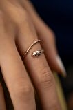 Swarovski Taşlı Yılan Model Rose Kaplama Gümüş Zirconia Yüzük