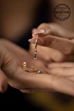Swarovski Taşlı Çubuk Model Rose Kaplama Gümüş Crystal Küpe