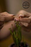 Swarovski Taşlı Çubuk Model Rose Kaplama Gümüş Crystal Küpe