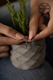 Swarovski Taşlı Çubuk ve Tektaş Model Rose Kaplama Gümüş Crystal Küpe
