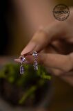 Swarovski Taşlı Çubuk ve Tektaş Model Gümüş Crystal Küpe