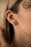 Swarovski Taşlı Çubuk ve Tektaş Model Gümüş Crystal Küpe
