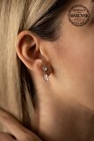 Swarovski Taşlı Çubuk ve Tektaş Model Gümüş Crystal Küpe