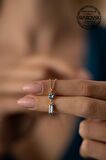 Swarovski Taşlı Çubuk ve Tektaş Model Rose Kaplama Gümüş Crystal Kolye