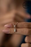 Swarovski Taşlı Çubuk Model Gümüş Crystal Kolye