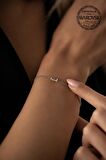 Swarovski Taşlı Çubuk Model Gümüş Crystal Bileklik