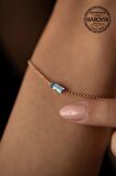 Swarovski Taşlı Çubuk Model Altın Kaplama Gümüş Crystal Bileklik