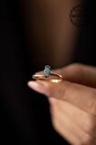 Swarovski Taşlı Çubuk Model Rose Kaplama Gümüş Crystal Yüzük